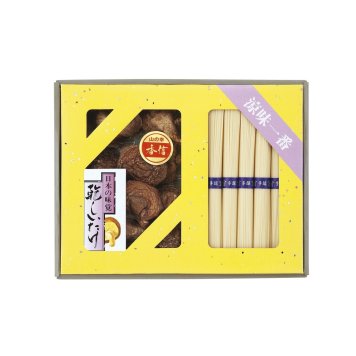 乾物家 国産椎茸と手延そうめん御詰合せ KBY-BJ3【北海道・沖縄県・離島 配送不可】