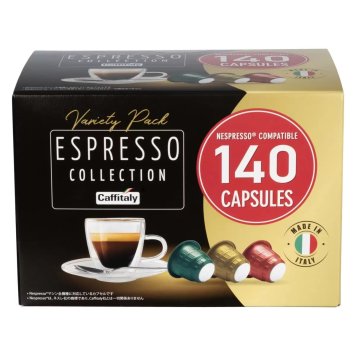 Caffitaly（カフィタリー）ネスプレッソ互換カプセルアソート　140カプセル入り（SOAVE／DECISO／VIVACE）#20292　自宅やオフィスのまとめ買い、ストック
