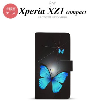 【手帳型 スマホ カバー ケース】【SO02K】【エクスペリア XZ1】手帳型 ケース SO-02K スマホ カバー Xperia XZ1 Compact エクスペリア バタフライ・蝶（B） 黒 nk-004s-so02k-dr214【メール便送料無料】