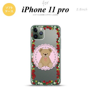 iPhone11Pro iPhone11 Pro スマホケース ソフトケース くま イチゴ ピンク メンズ レディース nk-i11p-tp1508