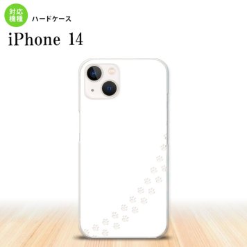 iPhone14 iPhone14 スマホケース 背面ケース ハードケース 猫 足跡 白 クリア 2022年 9月発売 nk-i14-423