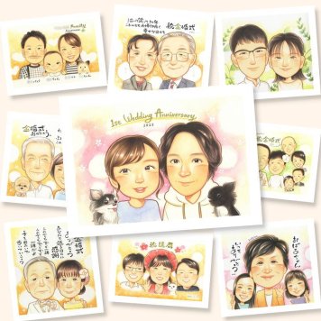 ギフト 似顔絵 結婚記念日 手描き プレゼント 名入れ 贈り物 結婚記念日 金婚式 結婚30周年 結婚10周年 記念日 お祝い 周年記念 お父さん 家族 夫婦 お母さん 両親 名入れ 下書き確認 修正無料 親孝行 サプライズ 実績多数 宝物 感謝 記念 思い出 結婚記念日 長寿祝い 大人数 初任給 米寿祝い 傘寿祝い 感動 メモリアル 闘病中の方への励まし バレンタインデー