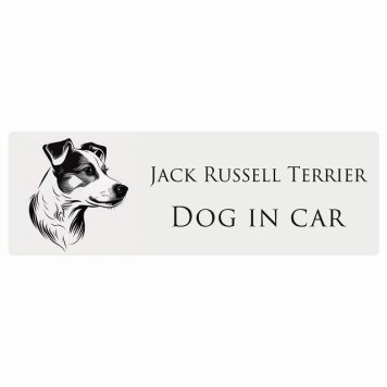 ドッグ カーステッカー イラスト付 Dog in Car ジャックラッセルテリア B タイプ セーフティサイン 犬種別 長方形 15x5cm シール リア あおり運転対策 Dog Sticker 屋外 屋内 防水 かわいい おしゃれ 安全対策 カーサイン