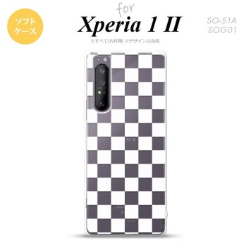 Xperia 1 II 5G スマホケース 背面カバー ストラップホール有り ソフトケース スクエア 白 ストラップホール おしゃれ かわいい かっこいい メンズ レディース nk-xp12-tp034