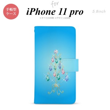 iPhone11Pro iPhone11 Pro 手帳型スマホケース カバー ツリーイヤリング 青  nk-004s-i11p-dr633