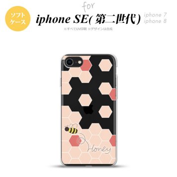 iPhoneSE 2 第二世代 iPhone8&iPhone7 共用 スマホケース 背面カバー ソフトケース ハニー クリア 赤 おしゃれ かわいい かっこいい メンズ レディース nk-ise2-tp1686