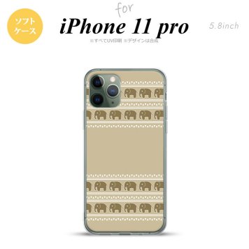 iPhone11Pro iPhone11 Pro スマホケース ソフトケース エスニック ゾウ ベージュ メンズ レディース nk-i11p-tp692