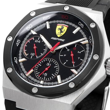 Scuderia Ferrari 腕時計 スクーデリア フェラーリ 時計 ウォッチ アスパイア Aspire メンズ ブラック 0830537 海外モデル [並行輸入品] 誕生日 プレゼント ギフト 入学祝い 社会人 新生活 母の日 父の日