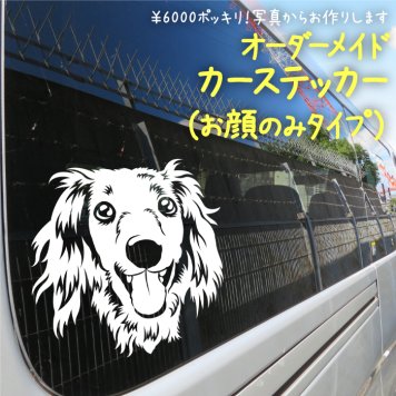 【写真から描くポッキリ価格】ペットステッカー（お顔のみタイプ） カーステッカー 車用ステッカー 名入れステッカー ペット用品 ペットグッズ 犬 猫 動物 爬虫類 かわいい おしゃれ DOG IN CAR ドッグインカー 送料無料