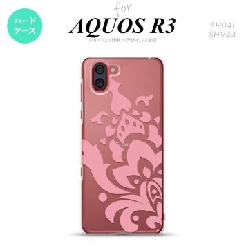 SH-04L SHV44 R3 AQUOS R3 スマホケース カバー ダマスク C ピンク nk-r3-1028