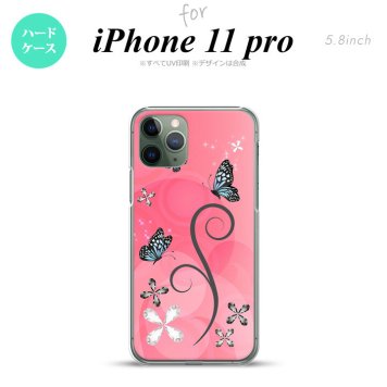 iPhone11Pro iPhone11 Pro スマホケース ハードケース バタフライ 蝶 D ピンク メンズ レディース nk-i11p-225