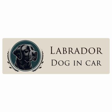 ドッグ カーステッカー イラスト付 Dog in Car ラブラドール B タイプ セーフティサイン 犬種別 長方形 20x6.7cm シール リア あおり運転対策 Dog Sticker 屋外 屋内 防水 かわいい おしゃれ 安全対策 カーサイン