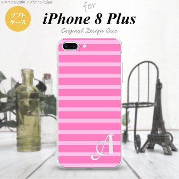 【iPhone8Plus】【スマホケース/スマホカバー】【アイフォン8プラス】iPhone8Plus スマホケース ケース アイフォン8プラス イニシャル ボーダー ピンク nk-ip8p-tp708ini【メール便送料無料】
