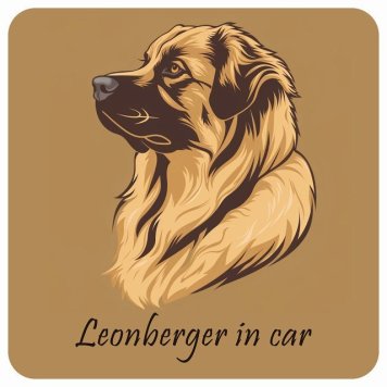 ドッグ カーステッカー イラスト付 Dog in Car レオンベルガー Bタイプ セーフティサイン 犬種別 正方形 13x13cm シール リア あおり運転対策 Dog Sticker 屋外 屋内 防水 かわいい おしゃれ 安全対策 カーサイン