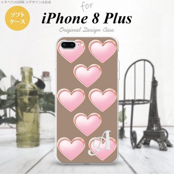 【iPhone8Plus】【スマホケース/スマホカバー】【アイフォン8プラス】iPhone8Plus スマホケース ケース アイフォン8プラス イニシャル ハート（C） 茶 nk-ip8p-tp176ini【メール便送料無料】