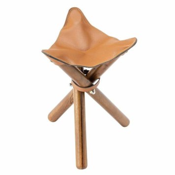 チェア おしゃれ 折りたたみ 本革 フォールディングスツール 約W27×D29×H38cm 天然木 収納袋付き コンパクト アウトドア レジャー