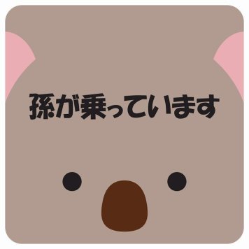 孫が乗っています おでこ こあら サインステッカー シール 車 ステッカー 正方形 13x13cm 防水 屋内 屋外 セーフティサイン 安全対策 車用 安全運転 煽り運転対策 安全対策 かわいい イラスト カーサイン
