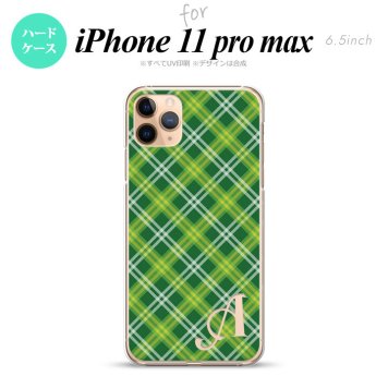 iPhone11ProMax iPhone11pro max スマホケース ハードケース チェック A 緑 +アルファベット メンズ レディース nk-i11pm-435i