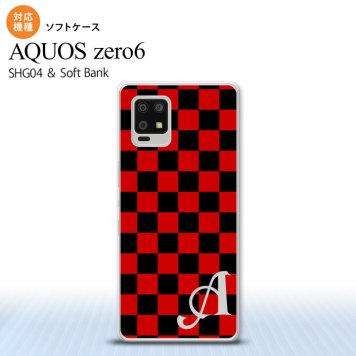 SHG04 SHG04 ZERO6 AQUOS zero6 スマホケース ソフトケース スクエア 黒 赤 +アルファベット メンズ レディース nk-zero6-tp763i