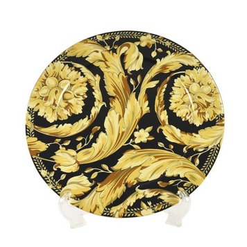 ヴェルサーチェ VERSACE 皿 プレート 食器 VANITY ヴァニティ 10263 403608 10450 単品 1枚 SERVICE PLATE 33 CM ブラック+ゴールド系マルチ