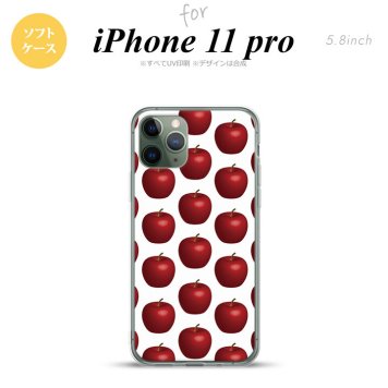 iPhone11Pro iPhone11 Pro スマホケース ソフトケース りんご 林檎 白 赤 メンズ レディース nk-i11p-tp046