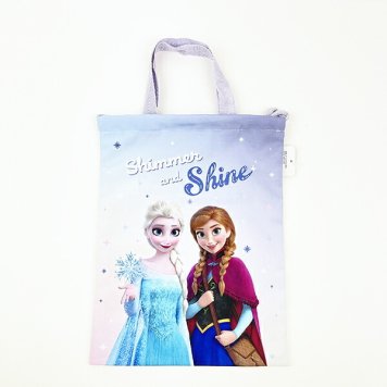 ディズニー プリンセス アナと雪の女王 持ち手付き巾着 ラベンダー ランチ スクール Disney