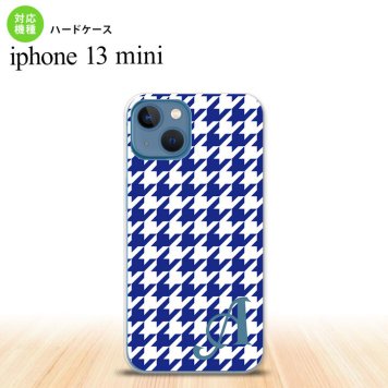iPhone13mini iPhone13 mini ケース ハードケース 千鳥 格子 大 青 白 +アルファベット  nk-i13m-920i