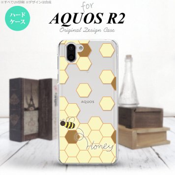 AQUOS R2 アクオス アール2 SH-03K SHV42 専用 スマホケース カバー ハードケース ハニー クリア×茶 nk-r2-1688[スマホ,スマホケース,スマホカバー,ケース,カバー,ジャケット]
