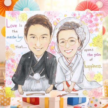 結婚記念日のプレゼントに、ずっと飾っていたくなる似顔絵です。 贈り物 結婚式 似顔絵 手描き 名入れ プレゼント ギフト 結婚記念日 ウェルカムボード 挙式 記念 お祝い 友人 カップル 友達 家族 同僚 名入れ 下書き確認 修正無料 親孝行 実績多数 一生もの 喜ばれる ウェディング 一生もの 宝物 結婚式 キレイ オーダーメイド 二次会 クリスマス 卒寿祝い 節目 初任給 ホワイトデー