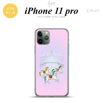 iPhone11Pro iPhone11 Pro スマホケース ソフトケース メリーゴーラウンド ピンク メンズ レディース nk-i11p-tp311