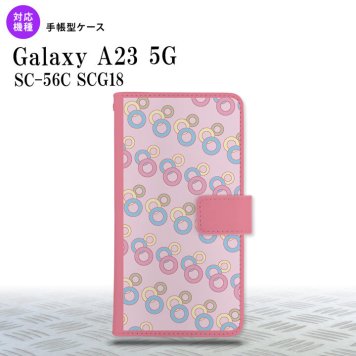 Galaxy A23 GalaxyA23 手帳型スマホケース カバー 丸 ピンク 2022年 10月発売 nk-004s-a23-dr1664