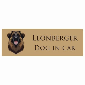 ドッグ カーステッカー イラスト付 Dog in Car レオンベルガー Aタイプ セーフティサイン 犬種別 長方形 20x6.7cm シール リア あおり運転対策 Dog Sticker 屋外 屋内 防水 かわいい おしゃれ 安全対策 カーサイン
