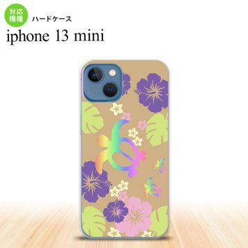 iPhone13mini iPhone13 mini ケース ハードケース ホヌ ハイビスカス ベージュ  nk-i13m-682