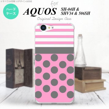 【SH04H】【スマホケース/スマホカバー】【アクオス ゼータ】SH04H スマホケース AQUOS ZETA SH04H カバー アクオス ゼータ ドット・ボーダー ピンク nk-sh04h-782【メール便送料無料】