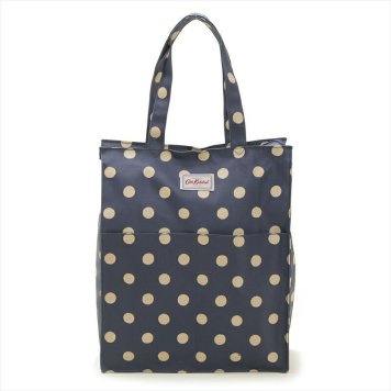キャスキッドソン Cath Kidston トートバッグ ショルダーバッグ 788359 Pocket Zipped Shopper ポケットジップショッパー Navy Button Spot ネイビー+ドット柄