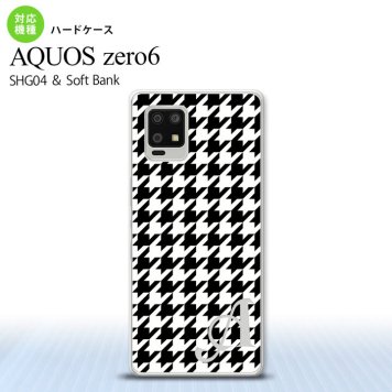SHG04 SHG04 ZERO6 AQUOS zero6 スマホケース ハードケース 千鳥 格子 大 黒 白 +アルファベット メンズ レディース nk-zero6-928i