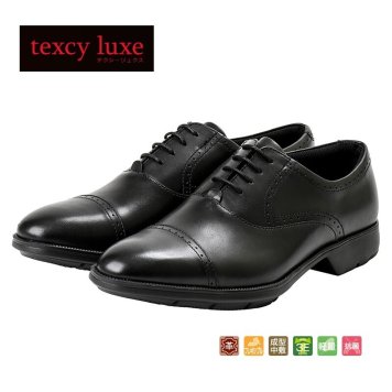 テクシーリュクス アシックス商事 texcy luxe 本革 スーツ 革靴 ビジネスシューズ ストレートチップ スニーカー 黒 ブラック 3E ロングノーズ スーツ 靴 actu7774