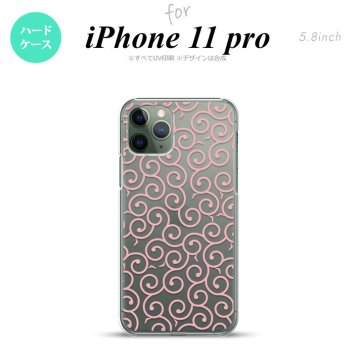 iPhone11Pro iPhone11 Pro スマホケース ハードケース 唐草 クリア ピンク メンズ レディース nk-i11p-1125