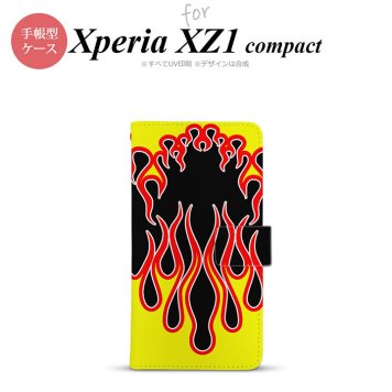 【手帳型 スマホ カバー ケース】【SO02K】【エクスペリア XZ1】手帳型 ケース SO-02K スマホ カバー Xperia XZ1 Compact エクスペリア ファイヤー 黒×黄 nk-004s-so02k-dr1301【メール便送料無料】