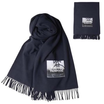 ヴィヴィアンウエストウッド VIVIENNE WESTWOOD マフラー NURIA STOLE 8103013J-W010X-K410-NAVYBLUE ユニセックス ネイビーブルー