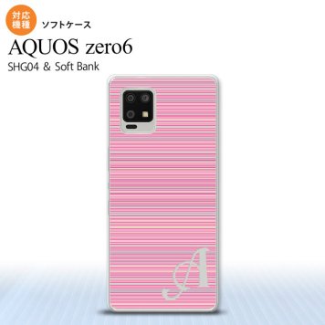 SHG04 SHG04 ZERO6 AQUOS zero6 スマホケース ソフトケース ボーダー 細 ピンク +アルファベット メンズ レディース nk-zero6-tp1286i