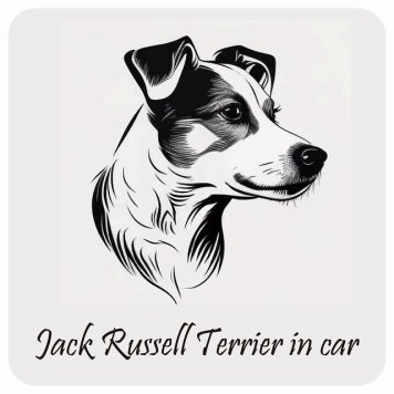 ドッグ カーステッカー イラスト付 Dog in Car ジャックラッセルテリア B タイプ セーフティサイン 犬種別 正方形 13x13cm シール リア あおり運転対策 Dog Sticker 屋外 屋内 防水 かわいい おしゃれ 安全対策 カーサイン
