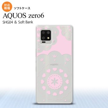 SHG04 SHG04 ZERO6 AQUOS zero6 スマホケース ソフトケース レース クリア ピンク メンズ レディース nk-zero6-tp1484