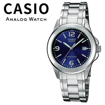 箱なし カシオ 腕時計 レディース ブルー ネイビー シルバー 小さめ 時計 日付表示 ステンレス CASIO 海外モデル プレゼント ギフト 成人 卒業 入学