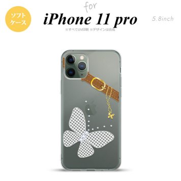 iPhone11Pro iPhone11 Pro スマホケース ソフトケース バタフライ 蝶 F クリア メンズ レディース nk-i11p-tp323