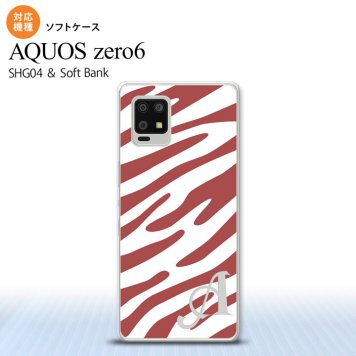 SHG04 SHG04 ZERO6 AQUOS zero6 スマホケース ソフトケース ゼブラ 赤茶 白 +アルファベット メンズ レディース nk-zero6-tp123i