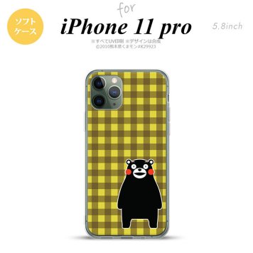 iPhone11Pro iPhone11 Pro スマホケース ソフトケース くまモン チェック 黄 メンズ レディース nk-i11p-tpkm17
