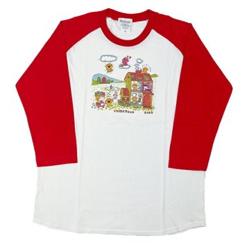 水森亜土 オウチ ラグランスリーブTシャツ(M) レッド 亜土ちゃん アパレル
