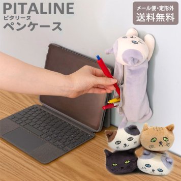  ピタリーヌ ペンケース 文房具 マグネット付き 定形外 送料無料 猫 ネコ ニコ　ニコ（三毛猫）