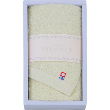 【直送】やさしいたおる 今治フェイスタオル 1枚 [26-2809-037] YT-24110GR グリーン 今治産 ふわふわの肌触り 今治タオル認定 綿100% 日本製 タオルギフト ギフト プレゼント 贈り物 内祝い お返し
